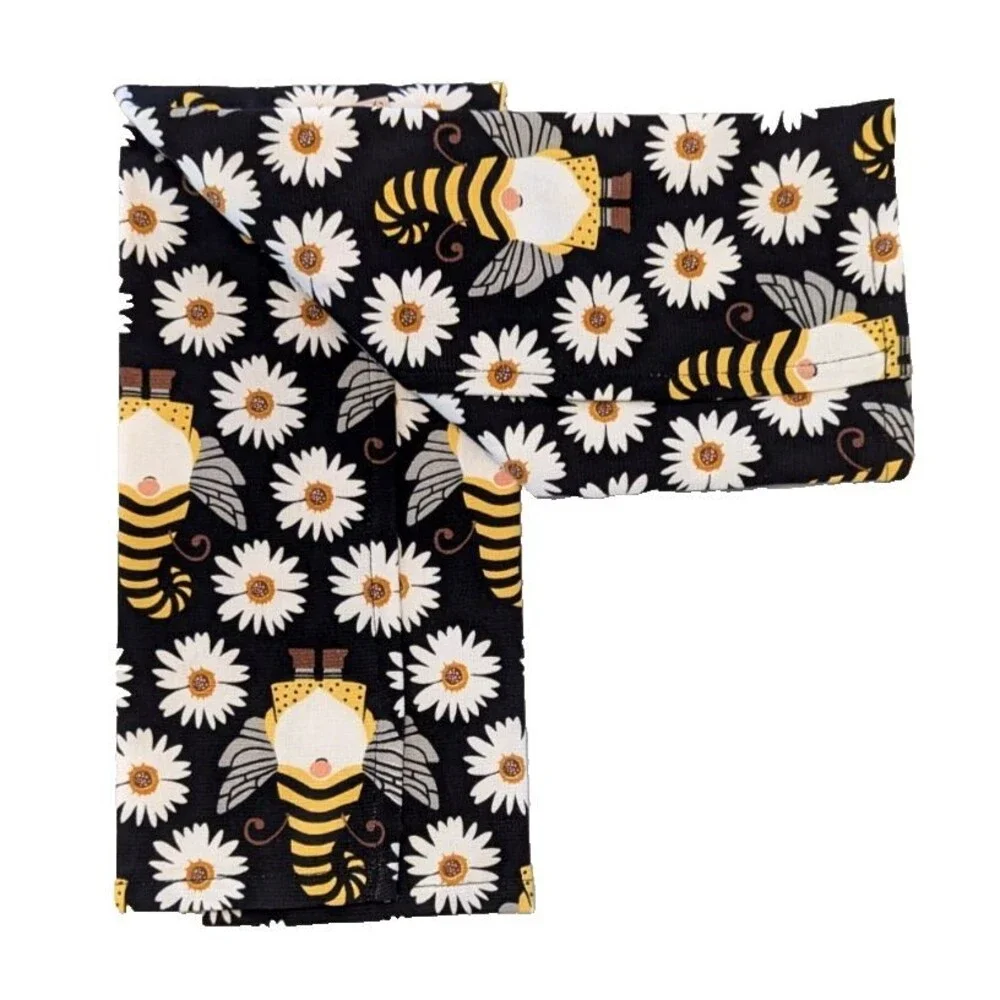 SAVE THE GNOMES Kitchen Towels 3-pc Honey Bee Gnome & Daisy Kay Dee Designs Gift